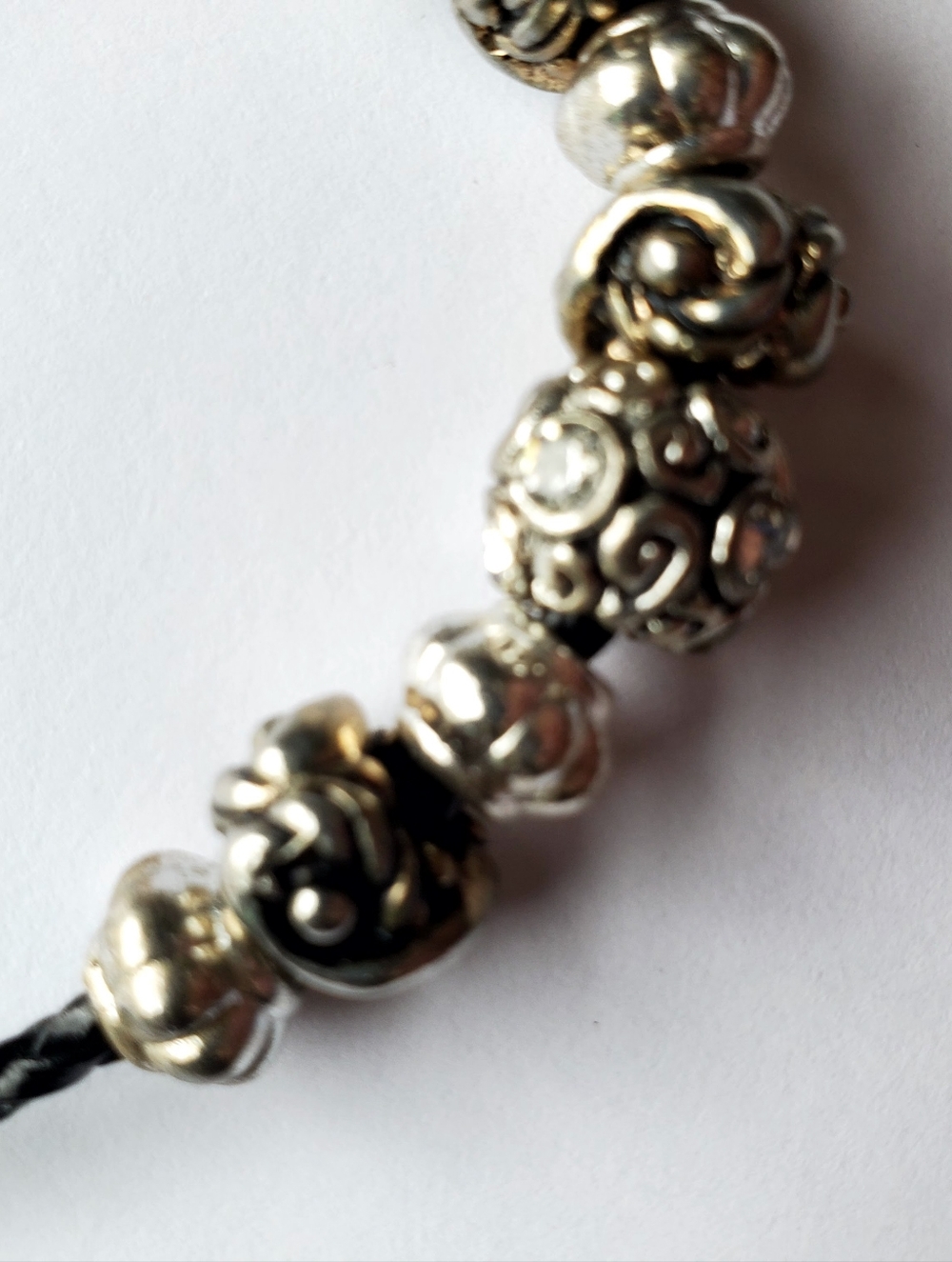 Black‎ Braided Necklace With Crystal Faux Silver Necklace Jewelry Women - Picture 8 of 11